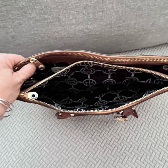 Henri Bendel Cognac Brown Satchel - Flaw - Small Slice on Surface Of Handle - Picture 6 of 11